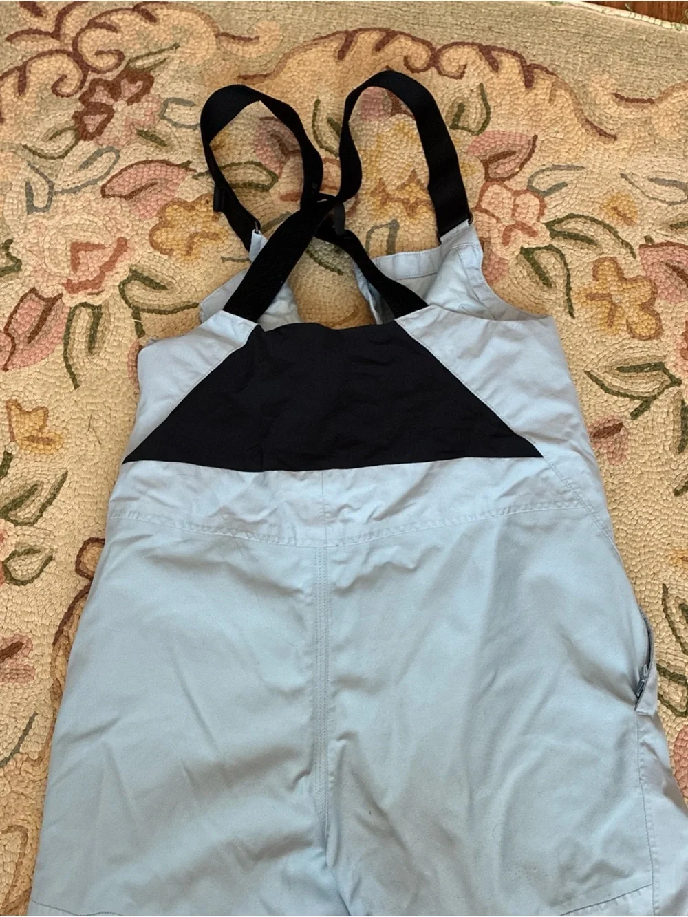 Burton Light Blue Snow Bibs Girls Size 10.  “Room to grow” feature.